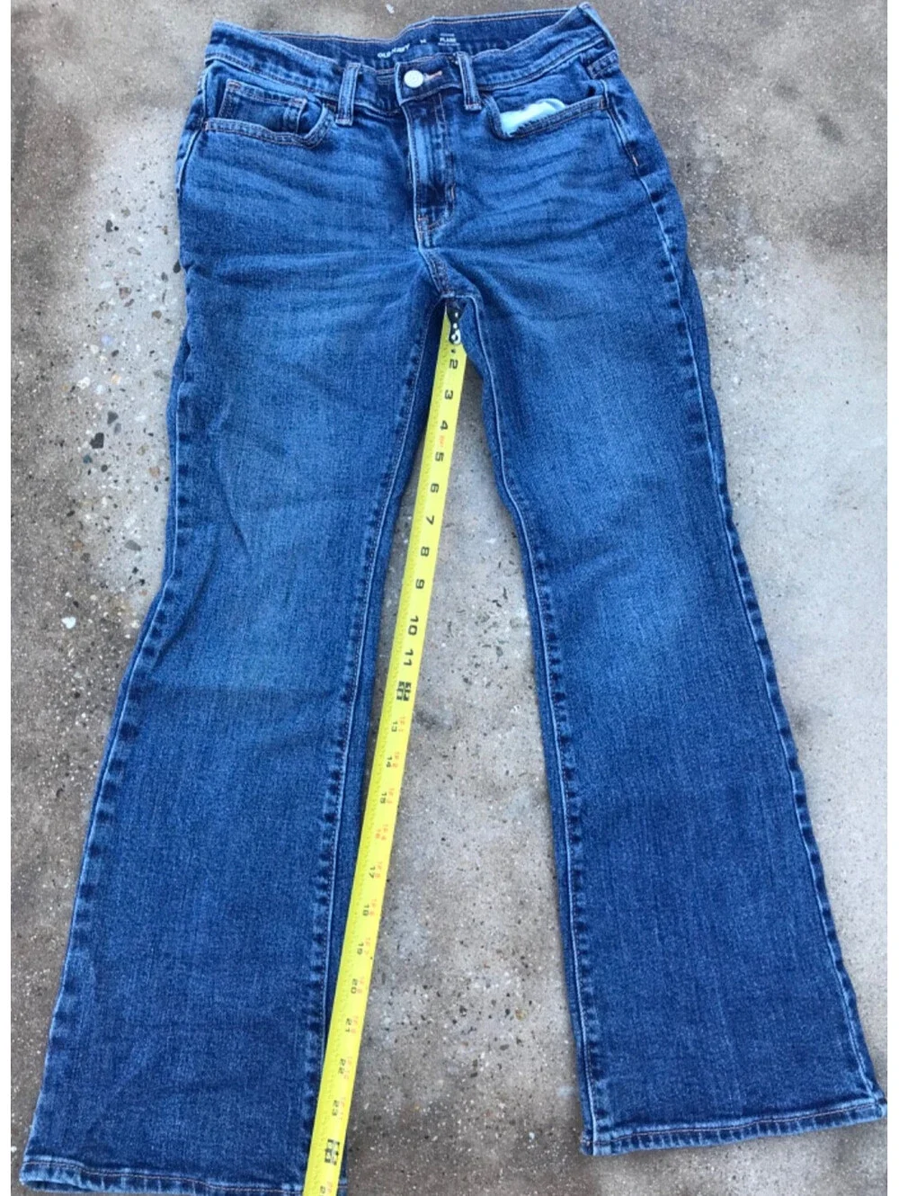 Juniors OLD NAVY Hi Rise Retro Flare Jeans 14 Blue Denim Lite Thigh Fade 26